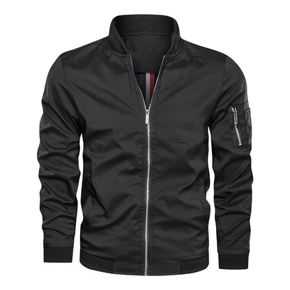 Chaqueta Bomber Ligera con Cremallera y Puños Elásticos para Hombre | Ideal para Primavera y Otoño