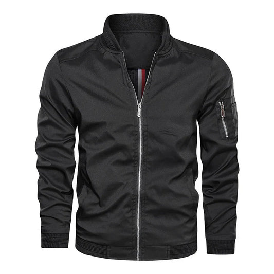 Chaqueta Bomber Ligera con Cremallera y Puños Elásticos para Hombre | Ideal para Primavera y Otoño