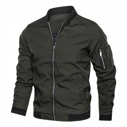 Chaqueta Bomber Ligera con Cremallera y Puños Elásticos para Hombre | Ideal para Primavera y Otoño