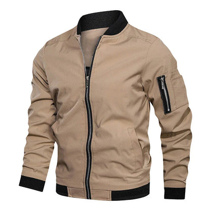 Chaqueta Bomber Ligera con Cremallera y Puños Elásticos para Hombre | Ideal para Primavera y Otoño