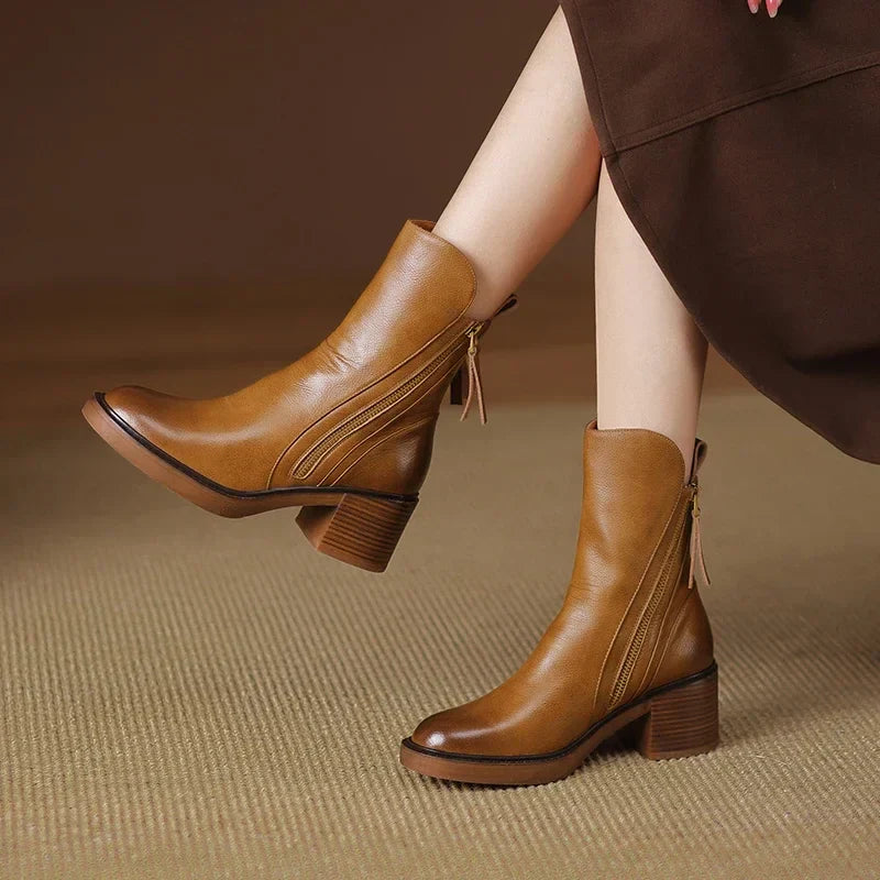 Botines de cuero resistente con plantilla acolchada | Ideal para otoño e invierno