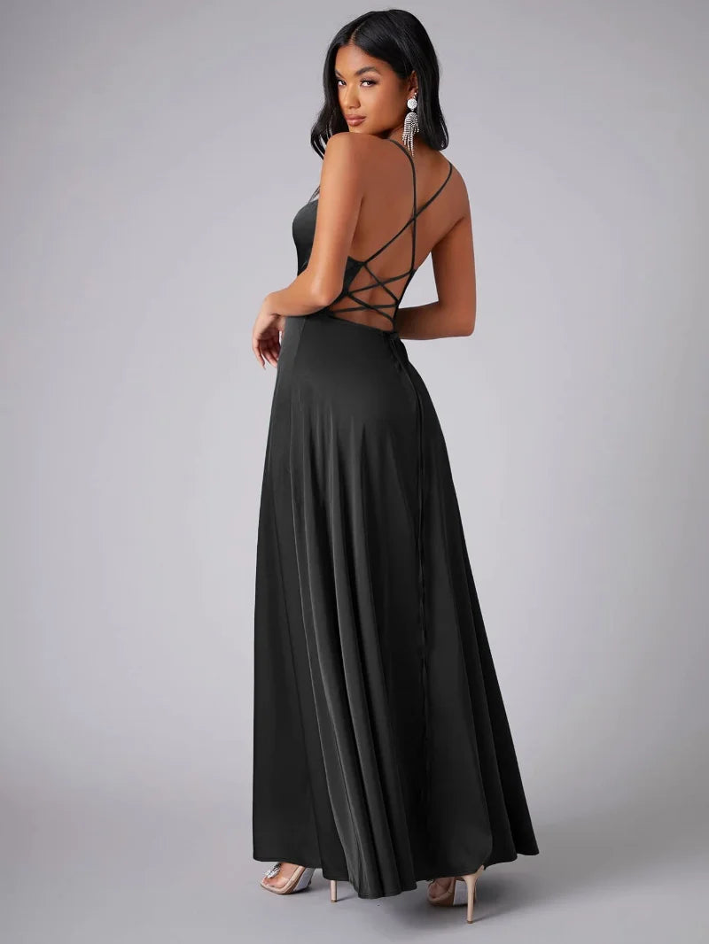 Vestido Largo Fluido con Espalda Abierta | Ideal para Primavera y Verano