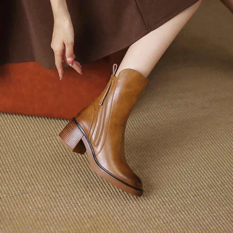 Botines de cuero resistente con plantilla acolchada | Ideal para otoño e invierno