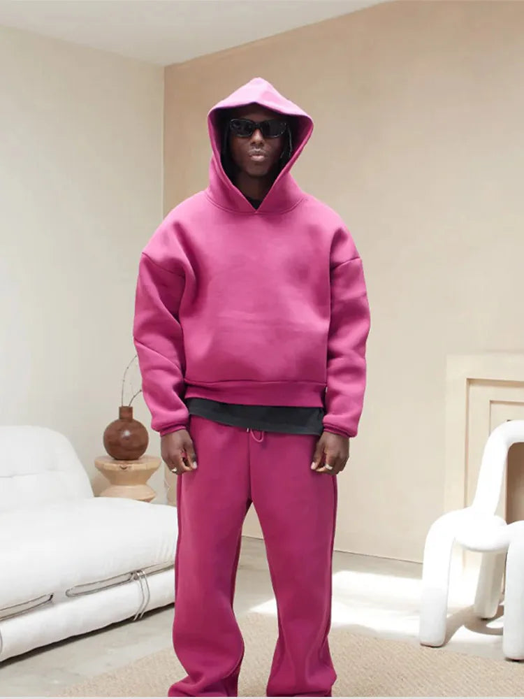 Conjunto de Sudadera con Capucha Oversize y Joggers para Hombre | Ideal para Otoño e Invierno