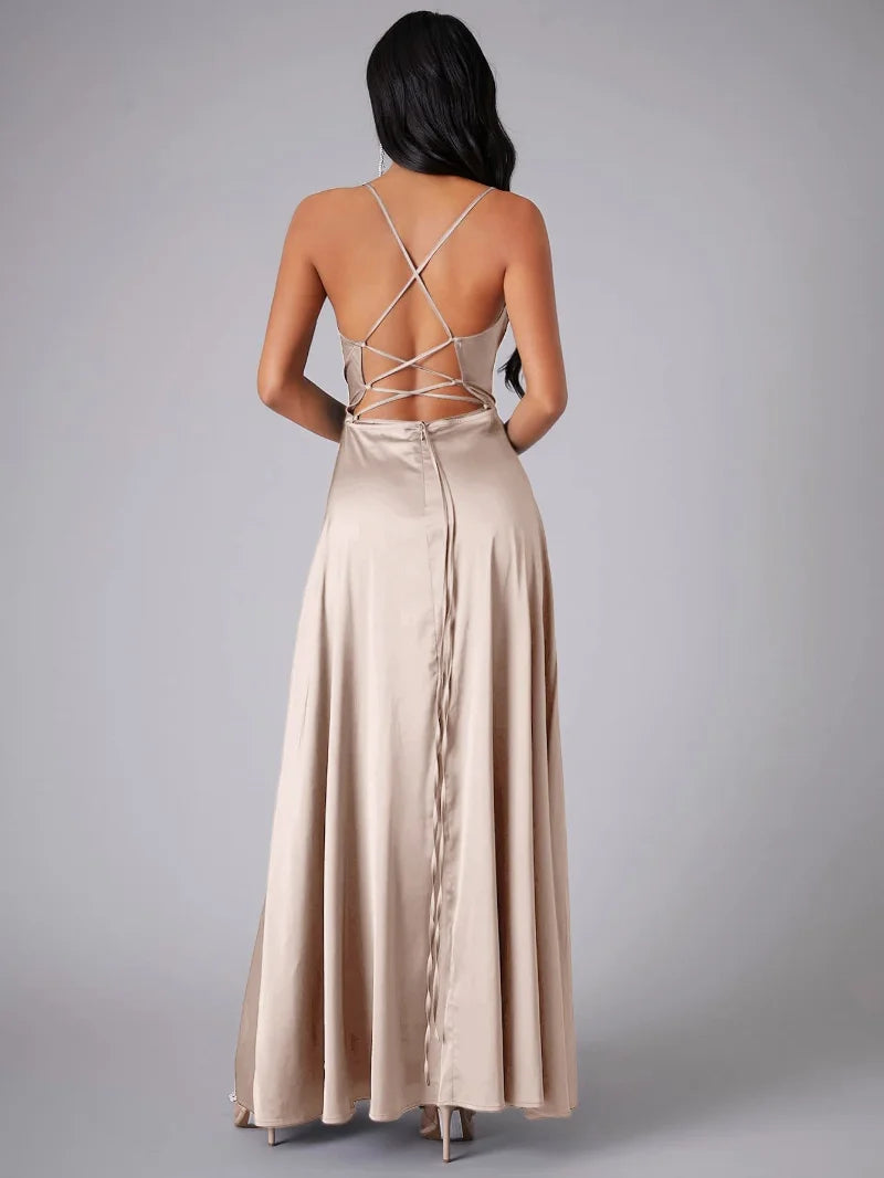 Vestido Largo Fluido con Espalda Abierta | Ideal para Primavera y Verano