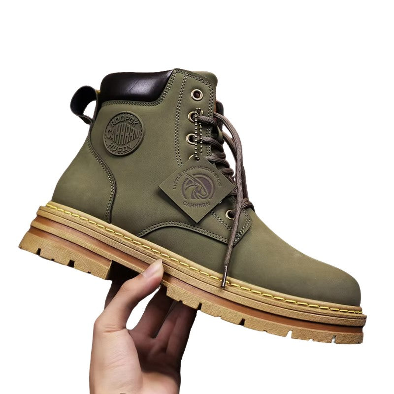 Botas de Tobillo de Cuero con Soporte de Arco y Suela Antideslizante - Calzado Cómodo y Duradero