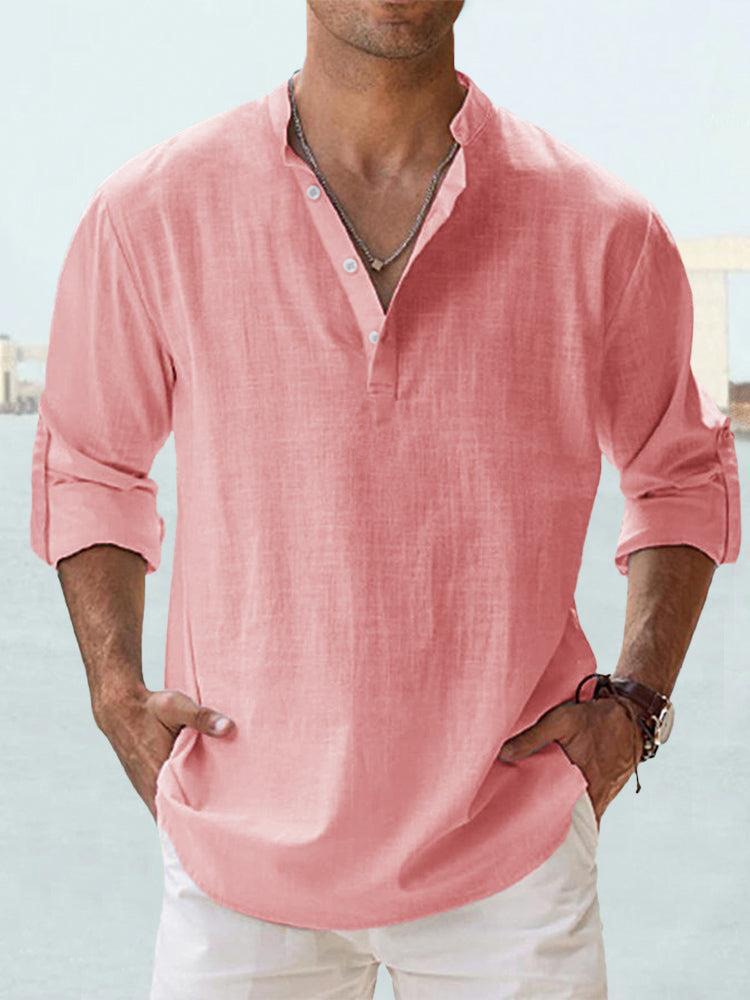 Camisa de Lino Ligera de Hombre con Manga Larga | Ideal para Verano