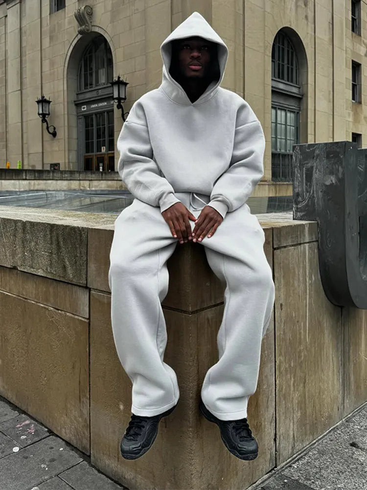 Conjunto de Sudadera con Capucha Oversize y Joggers para Hombre | Ideal para Otoño e Invierno
