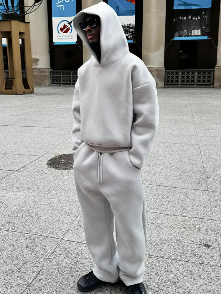 Conjunto de Sudadera con Capucha Oversize y Joggers para Hombre | Ideal para Otoño e Invierno