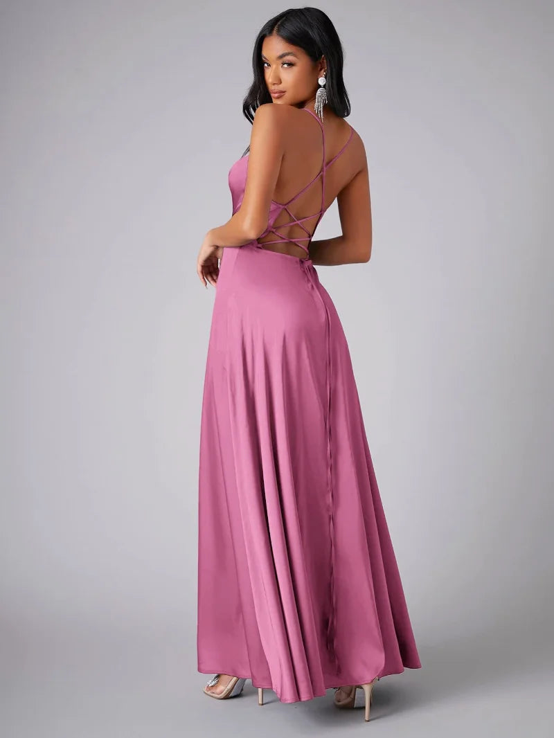 Vestido Largo Fluido con Espalda Abierta | Ideal para Primavera y Verano