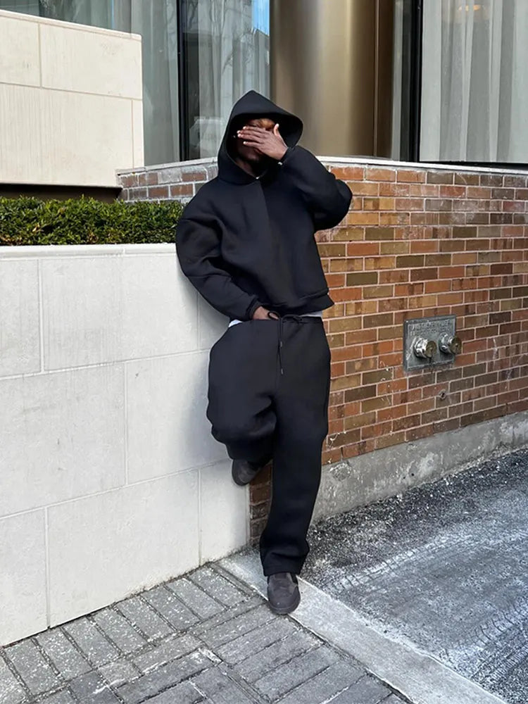 Conjunto de Sudadera con Capucha Oversize y Joggers para Hombre | Ideal para Otoño e Invierno