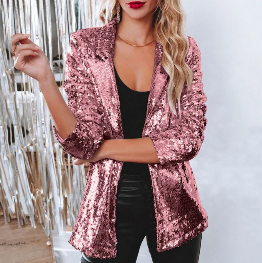 Blazer de Lentejuelas para Mujer con Ajuste Cómodo | Ideal para Otoño e Invierno