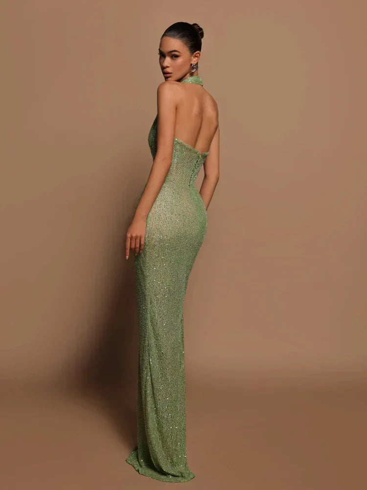Vestido Largo sin Mangas con Escote Profundo y Cintura Entallada | Ideal para Primavera y Verano