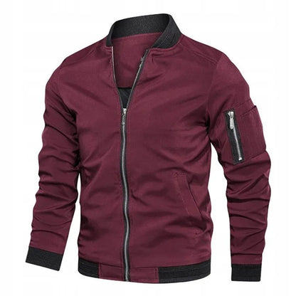 Chaqueta Bomber Ligera con Cremallera y Puños Elásticos para Hombre | Ideal para Primavera y Otoño