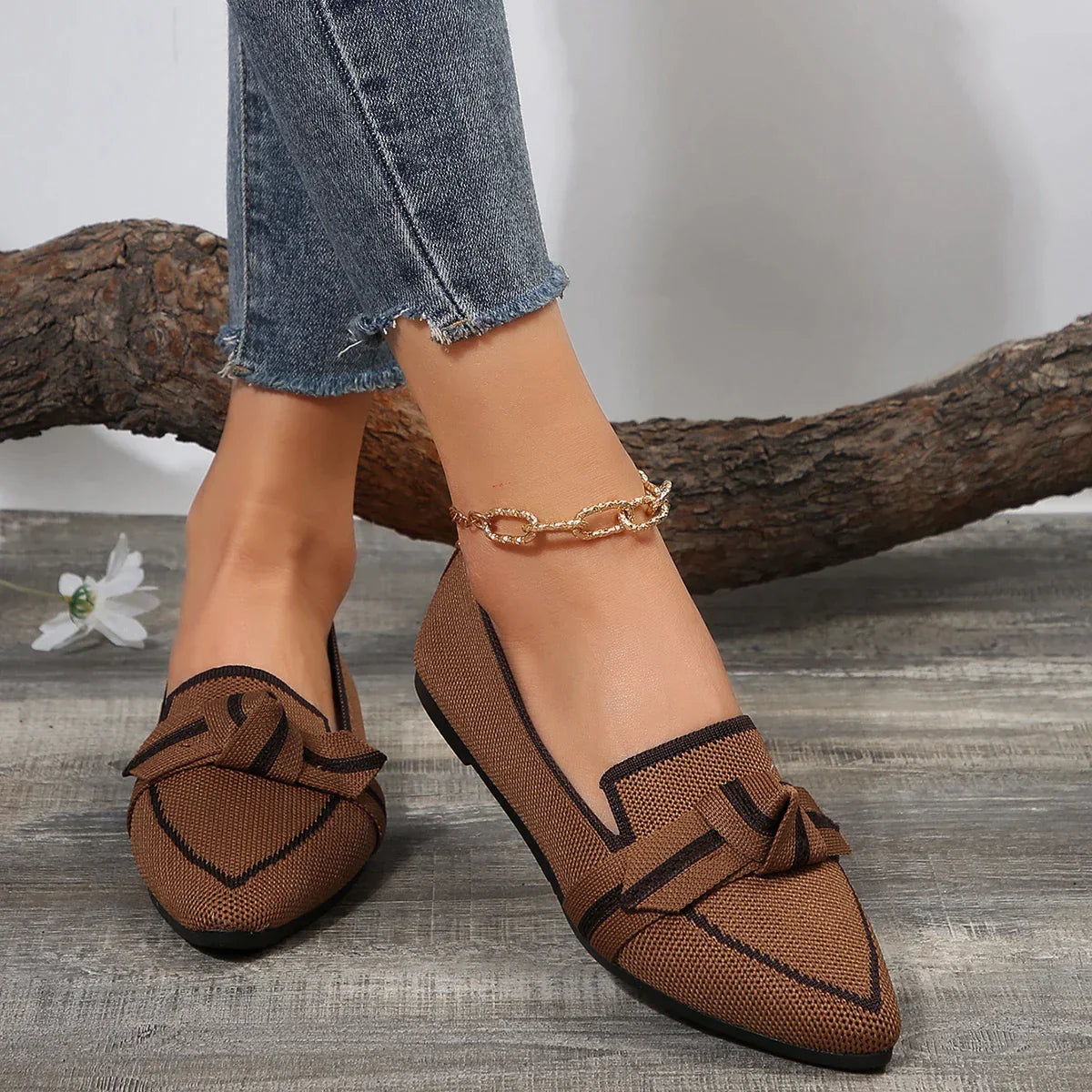 Zapato Casual de Punta Puntiaguda sin Cordones