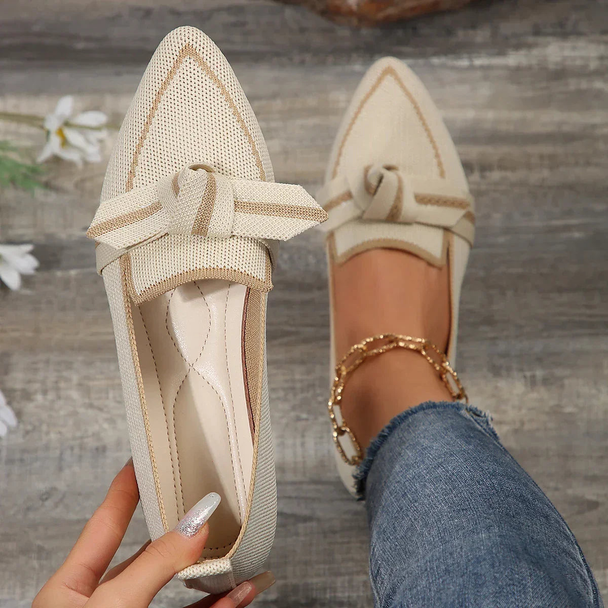 Zapato Casual de Punta Puntiaguda sin Cordones