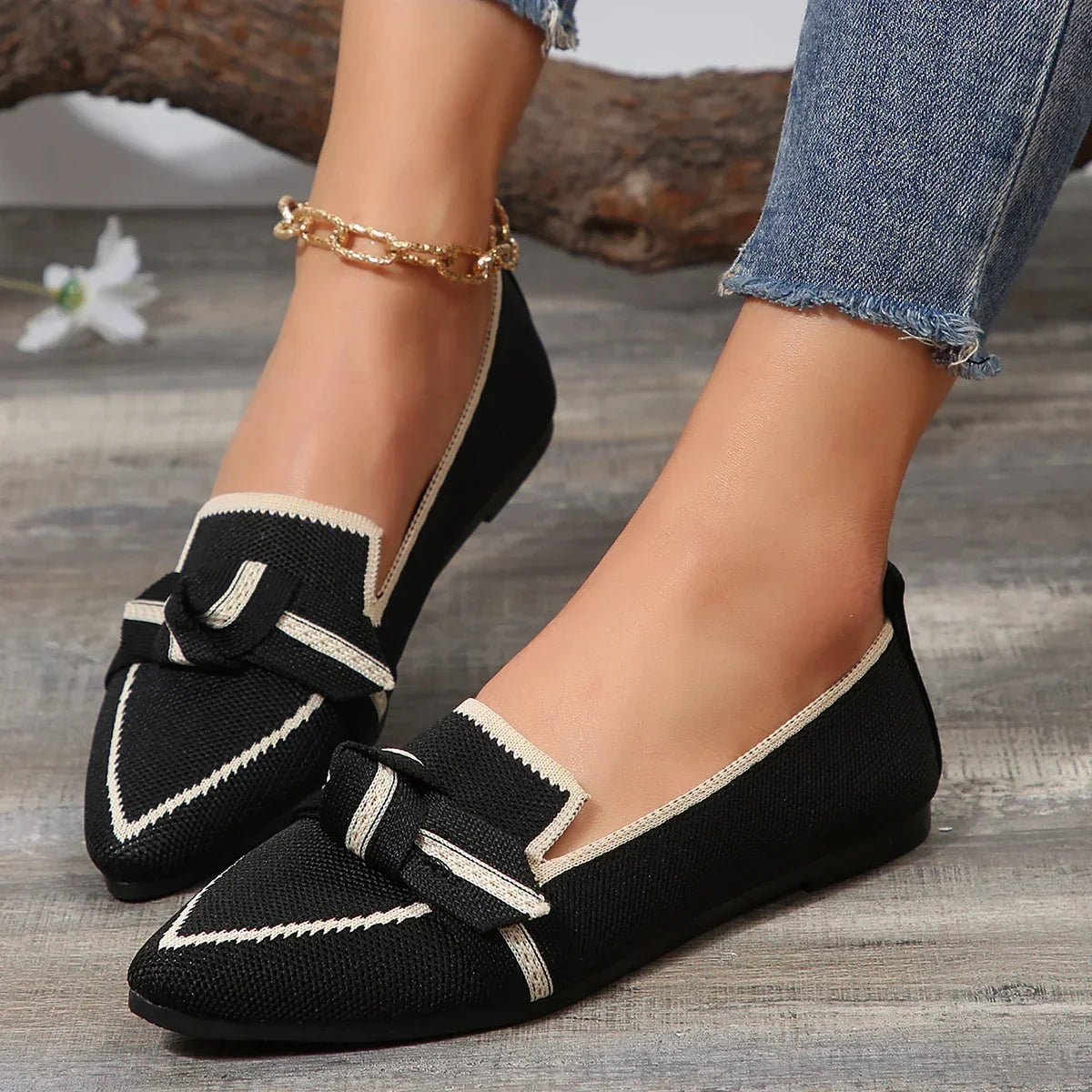 Zapato Casual de Punta Puntiaguda sin Cordones
