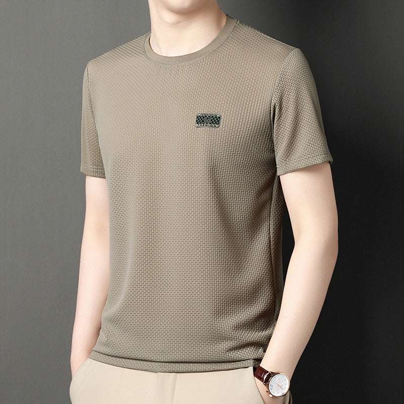 Camiseta de Hombre con Jacquard de Manga Corta | Ideal para Verano