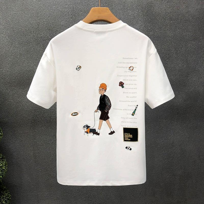 Camiseta Holgada de Hombre con Estampado de Dibujos Animados de Manga Corta | Ideal para Verano