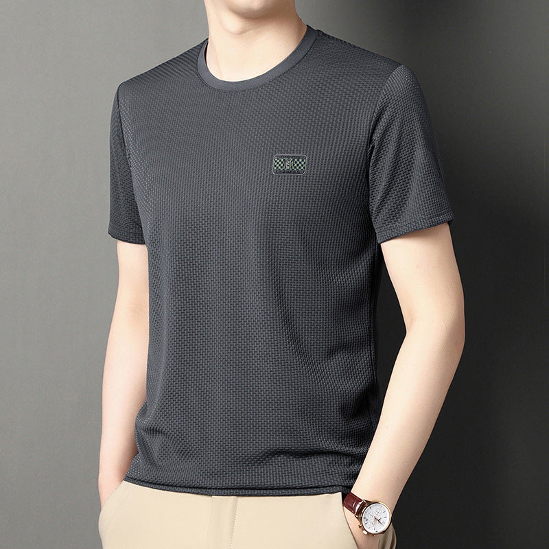 Camiseta de Hombre con Jacquard de Manga Corta | Ideal para Verano