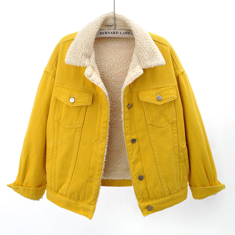Chaqueta de Mezclilla Acolchada con Forro de Lana de Cordero | Ideal para Invierno