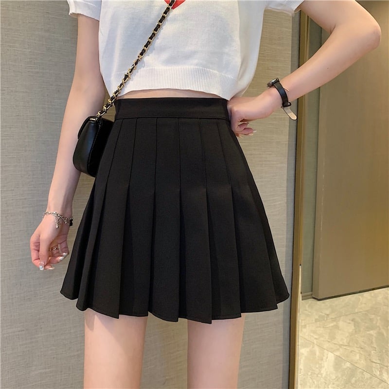 Falda Corta Plisada de Cuadro con Cintura Alta y Detalle de Costura | Ideal para Primavera y Otoño