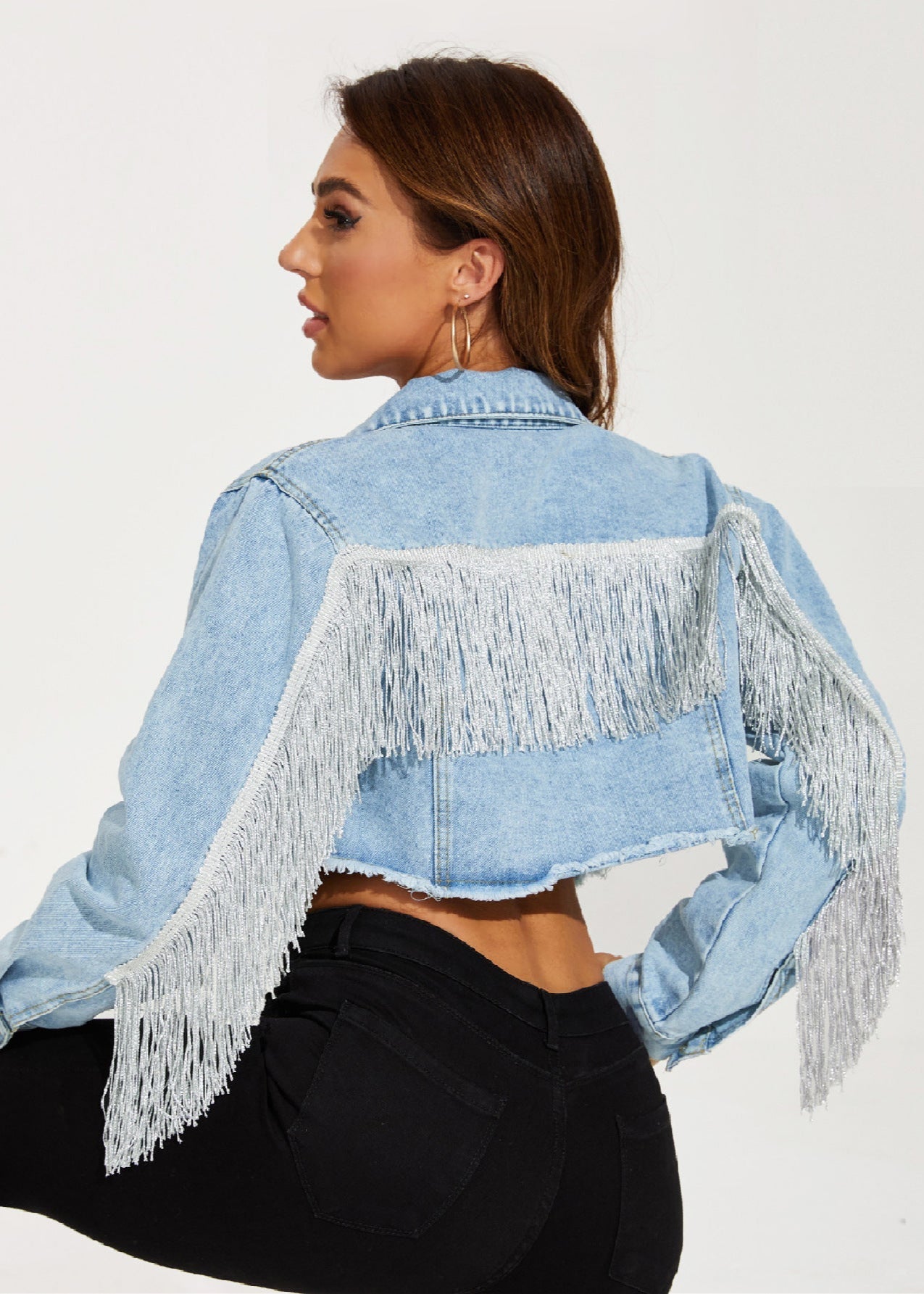 Chaqueta de Mezclilla con Flecos y Costuras | Ideal para Primavera y Otoño