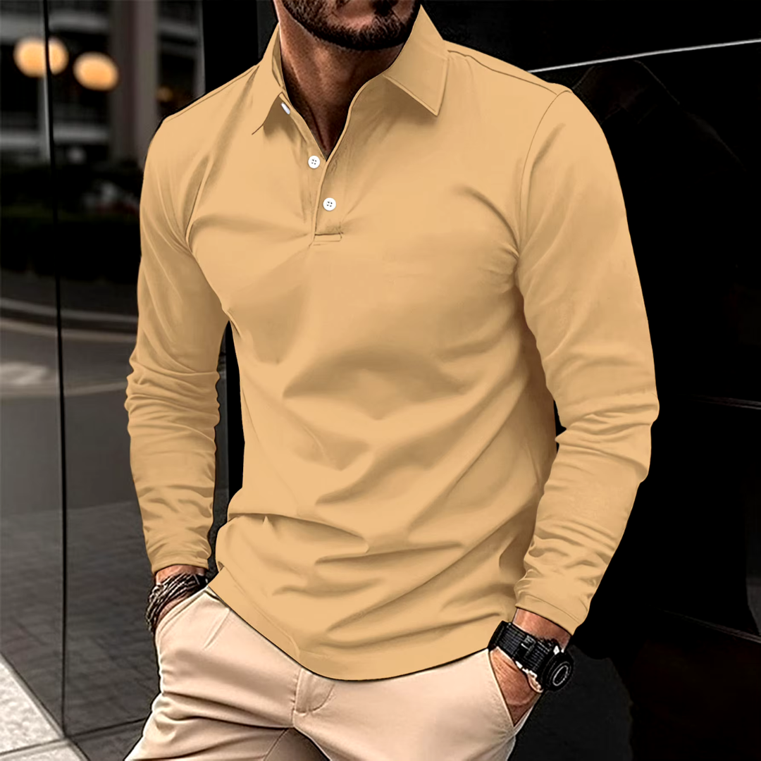 Camisa Polo de Hombre de Corte Slim con Manga Larga | Ideal para Todas las Estaciones