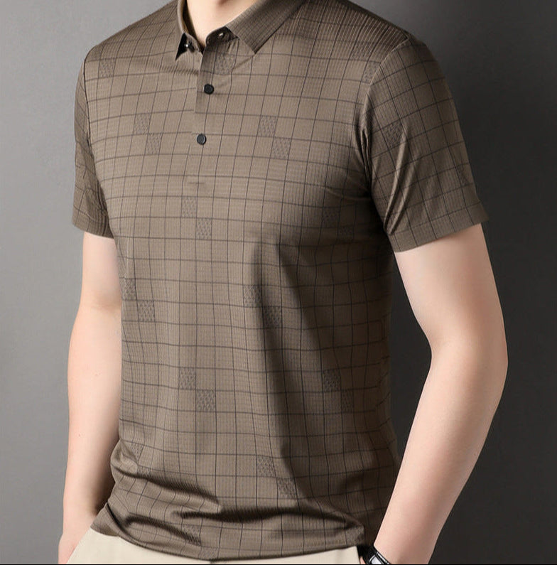 Camiseta de Hombre de Manga Corta de Seda de Hielo Fina | Ideal para Verano