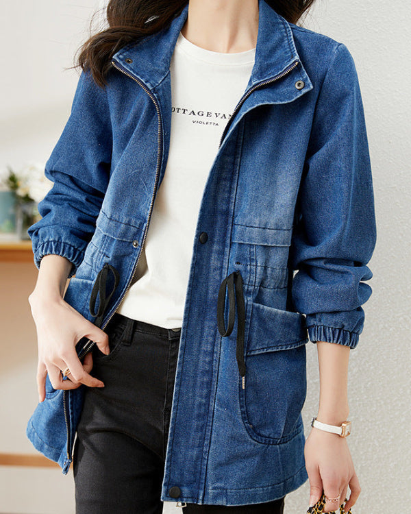 Chaqueta vaquera para mujer con piel de cabra | Ideal para primavera y otoño