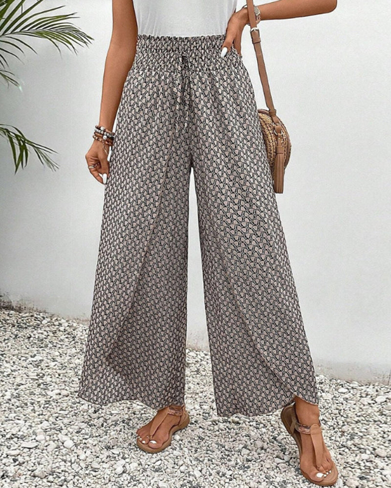 Pantalones de pierna ancha con diseño fluido de tiro alto | Ideal para primavera y otoño