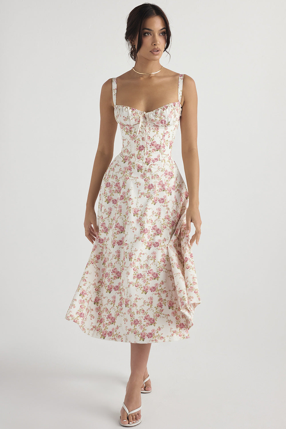 Vestido De Mujer Con Estampado Floral Y Tirantes Ajustables | Ideal Para Verano