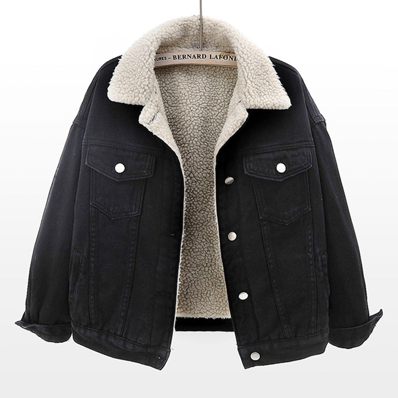 Chaqueta de Mezclilla Acolchada con Forro de Lana de Cordero | Ideal para Invierno