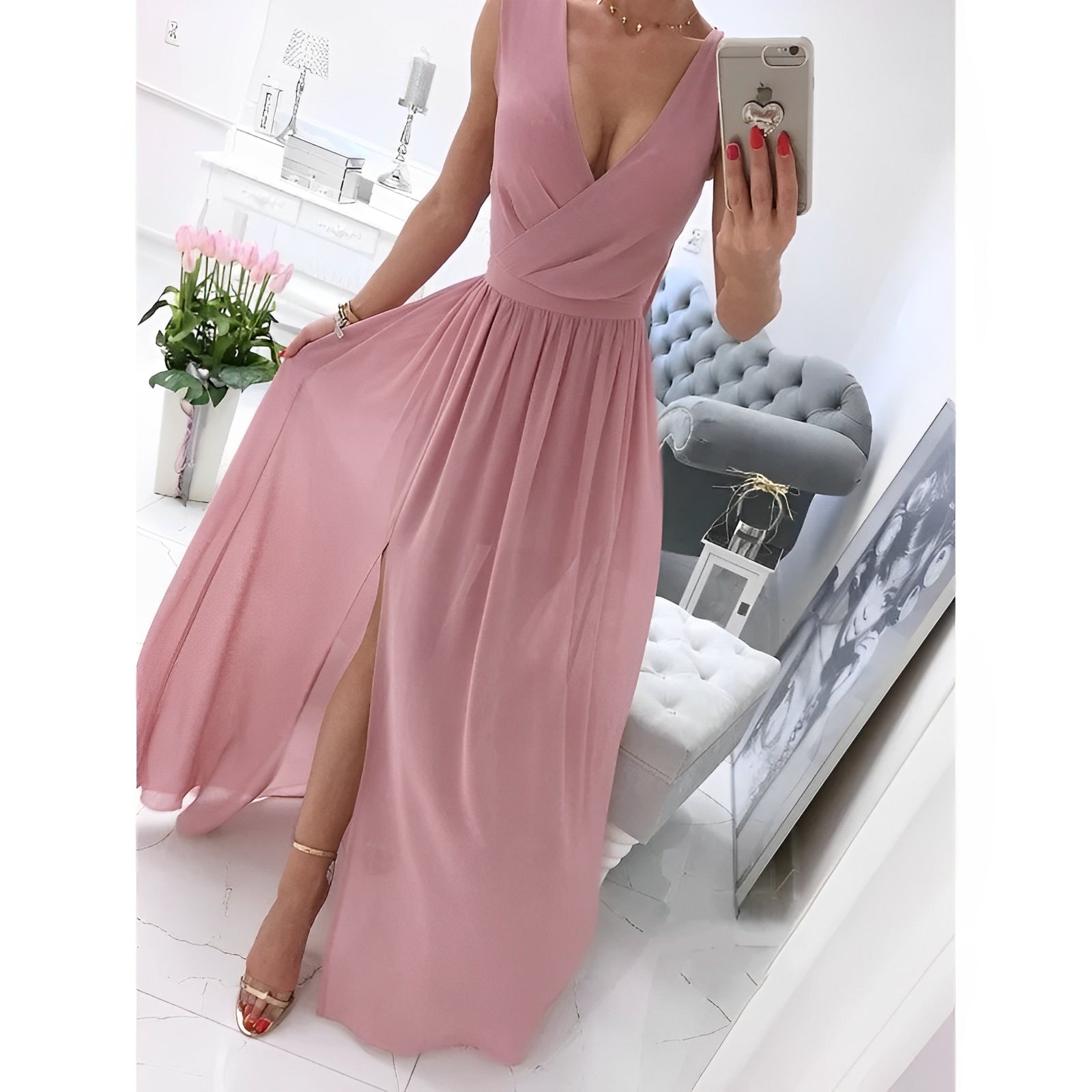 Vestido Blanco Largo sin Mangas con Botones de Madera | Ideal para Primavera y Verano