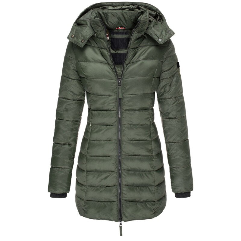 Chaqueta acolchada con capucha, cremallera y aislamiento ligero | Ideal para otoño e invierno