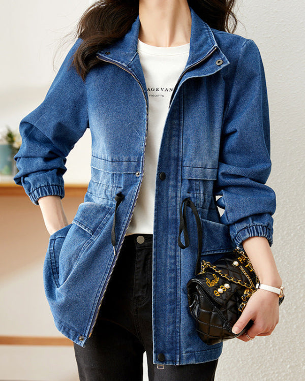Chaqueta vaquera para mujer con piel de cabra | Ideal para primavera y otoño