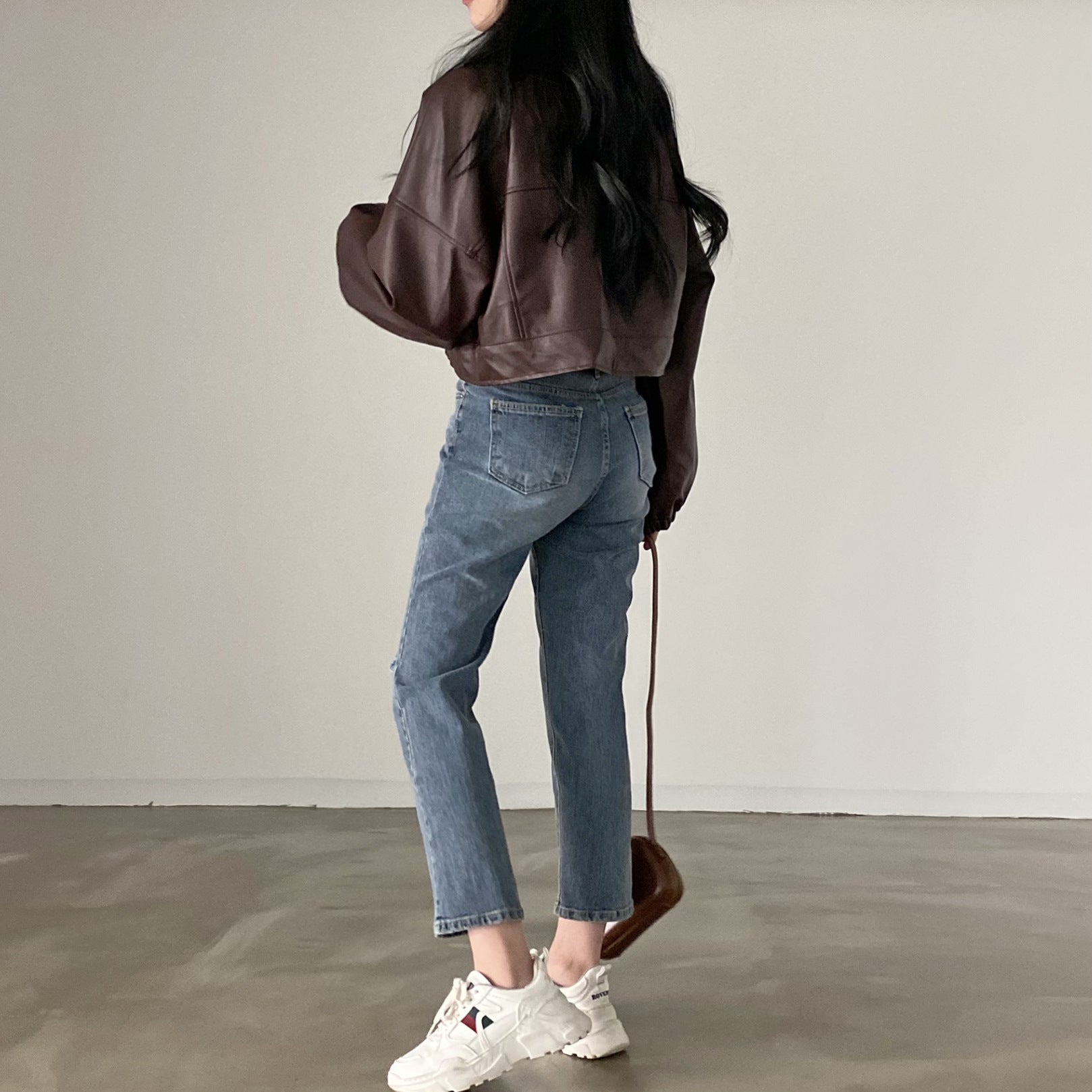 Chaqueta Holgada de Cuero PU | Ideal para Primavera y Otoño