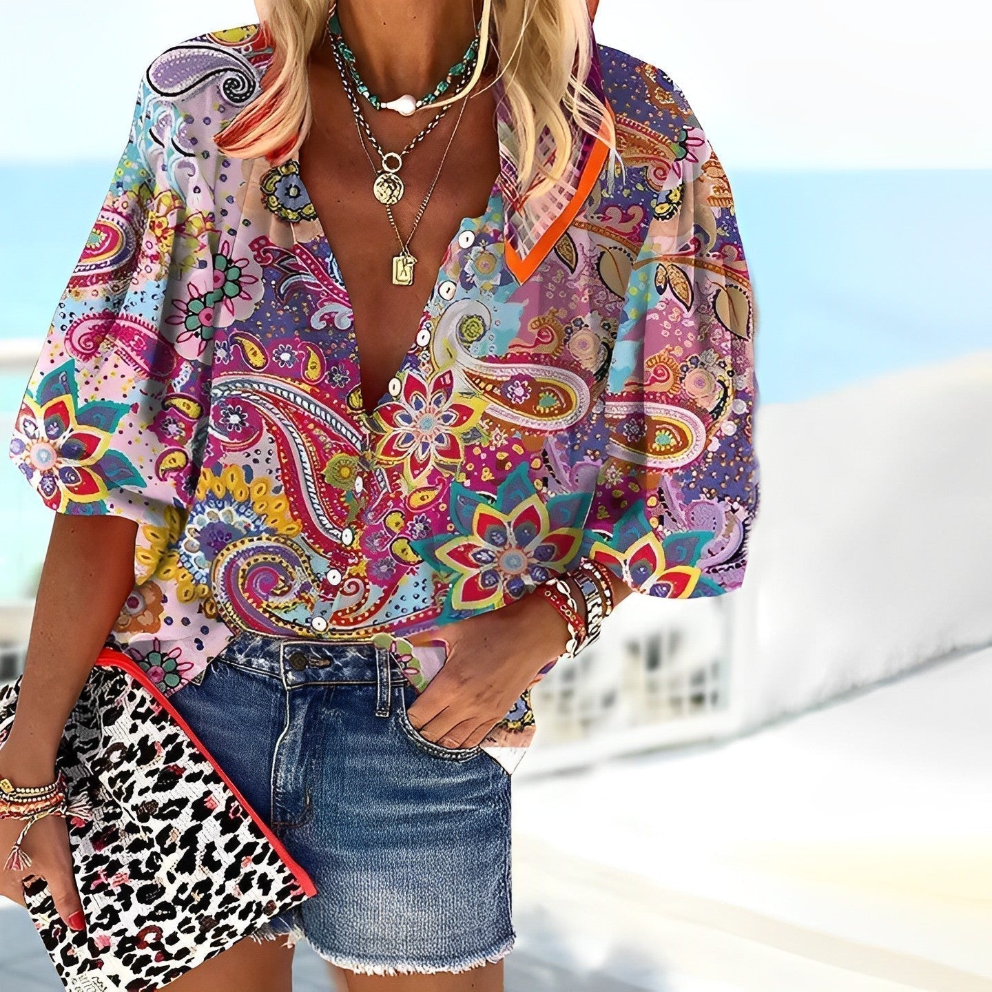 Camisa De Manga Larga Con Estampado De Mandala | Ideal Para Otoño Y Invierno