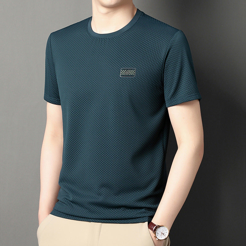 Camiseta de Hombre con Jacquard de Manga Corta | Ideal para Verano