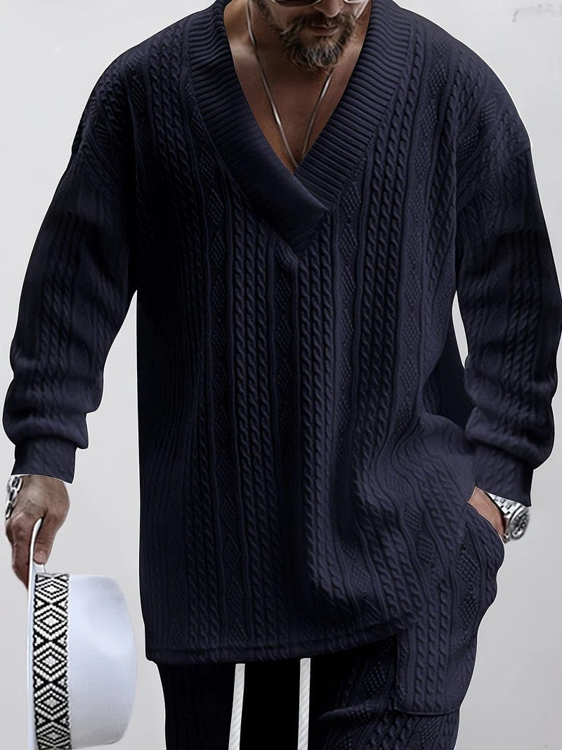 Conjunto de Tejido para Hombre con Camiseta y Pantalones a Juego | Diseño Ligero y Versátil