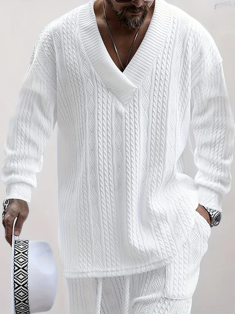 Conjunto de Tejido para Hombre con Camiseta y Pantalones a Juego | Diseño Ligero y Versátil
