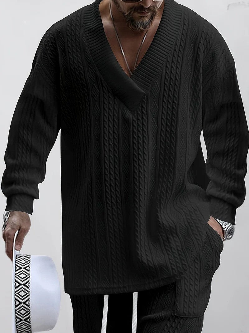 Conjunto de Tejido para Hombre con Camiseta y Pantalones a Juego | Diseño Ligero y Versátil