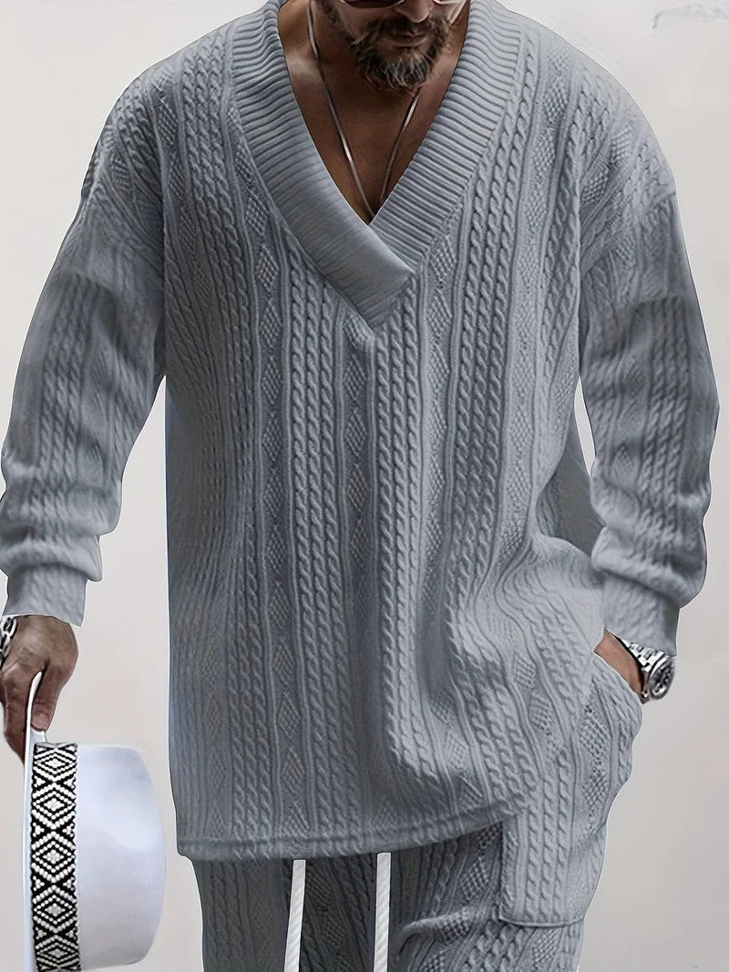 Conjunto de Tejido para Hombre con Camiseta y Pantalones a Juego | Diseño Ligero y Versátil
