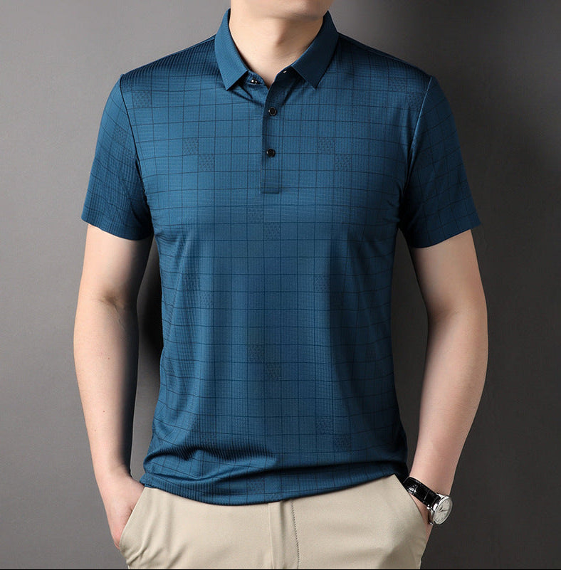 Camiseta de Hombre de Manga Corta de Seda de Hielo Fina | Ideal para Verano