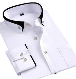 Camisa de Hombre de Manga Larga con Botones y Cuello Clásico | Ideal para Primavera y Otoño