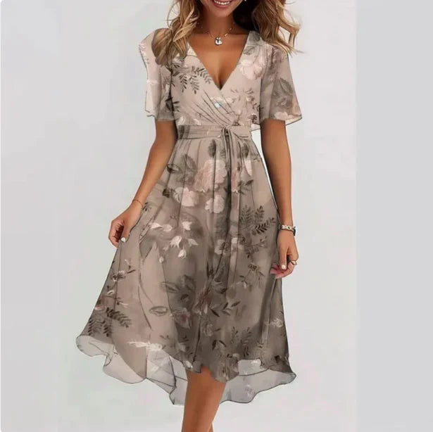 Vestido De Mujer Con Escote En V Y Silueta Elegante | Ideal Para Primavera Y Verano