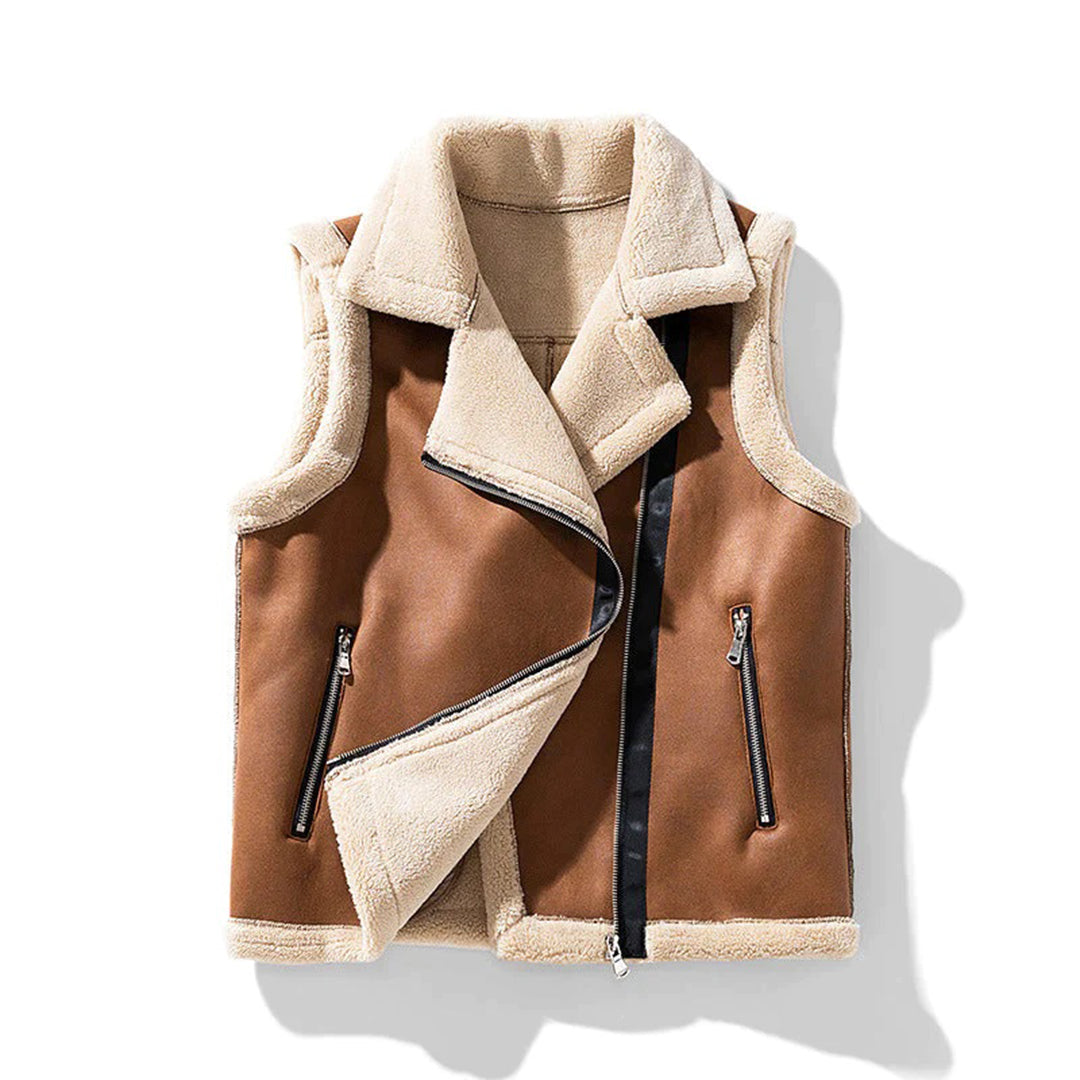 Chaleco Aislante de Invierno con Forro Sherpa y Exterior Resistente al Agua