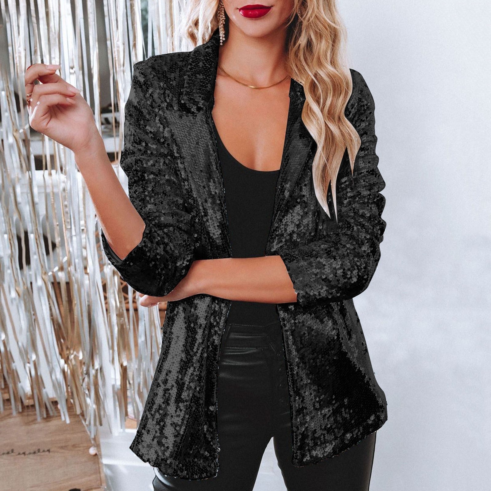 Blazer de Lentejuelas para Mujer con Ajuste Cómodo | Ideal para Otoño e Invierno