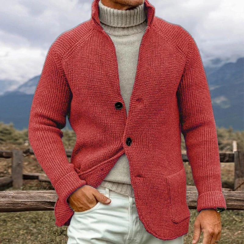 Chaqueta de Punto con Botones y Manga Larga para Invierno