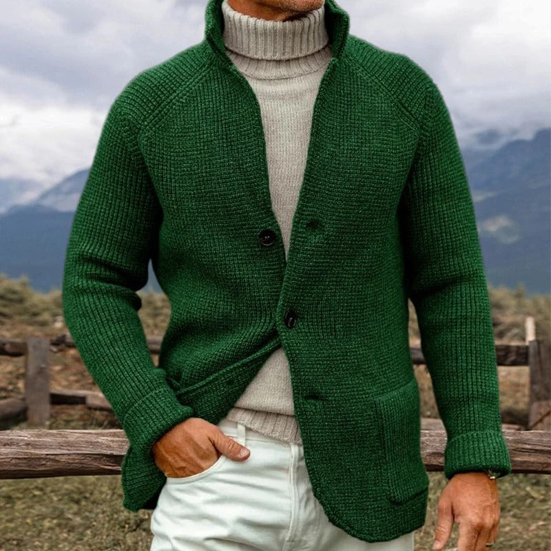 Chaqueta de Punto con Botones y Manga Larga para Invierno